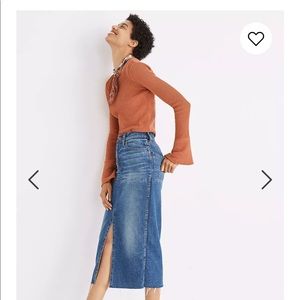 Madewell Reconstructed Denim Midi Skirt